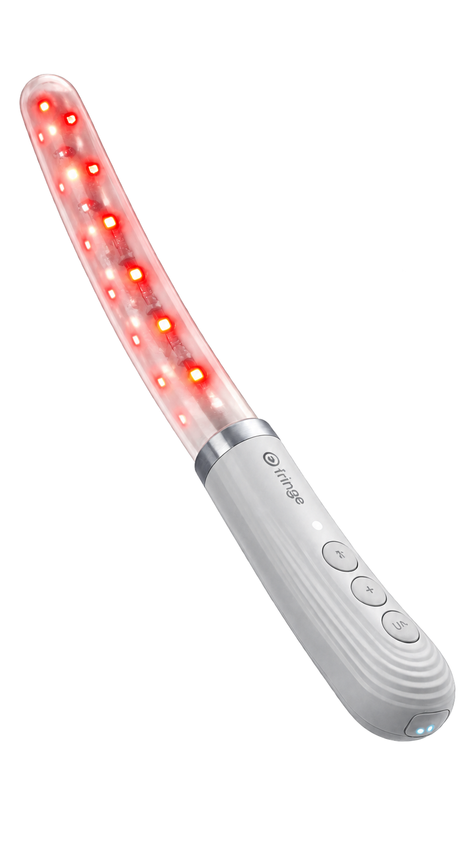 Pelvic Light Therapy Wand illuminated with red light
